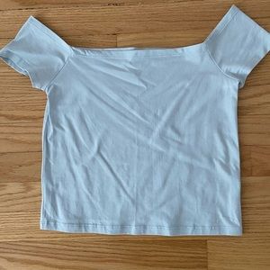 Light Blue Off the Shoulder Top